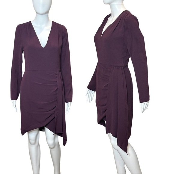 Dress The Population Aila Asymmetrical Waist Drape Mini Dress - Picture 2 of 6